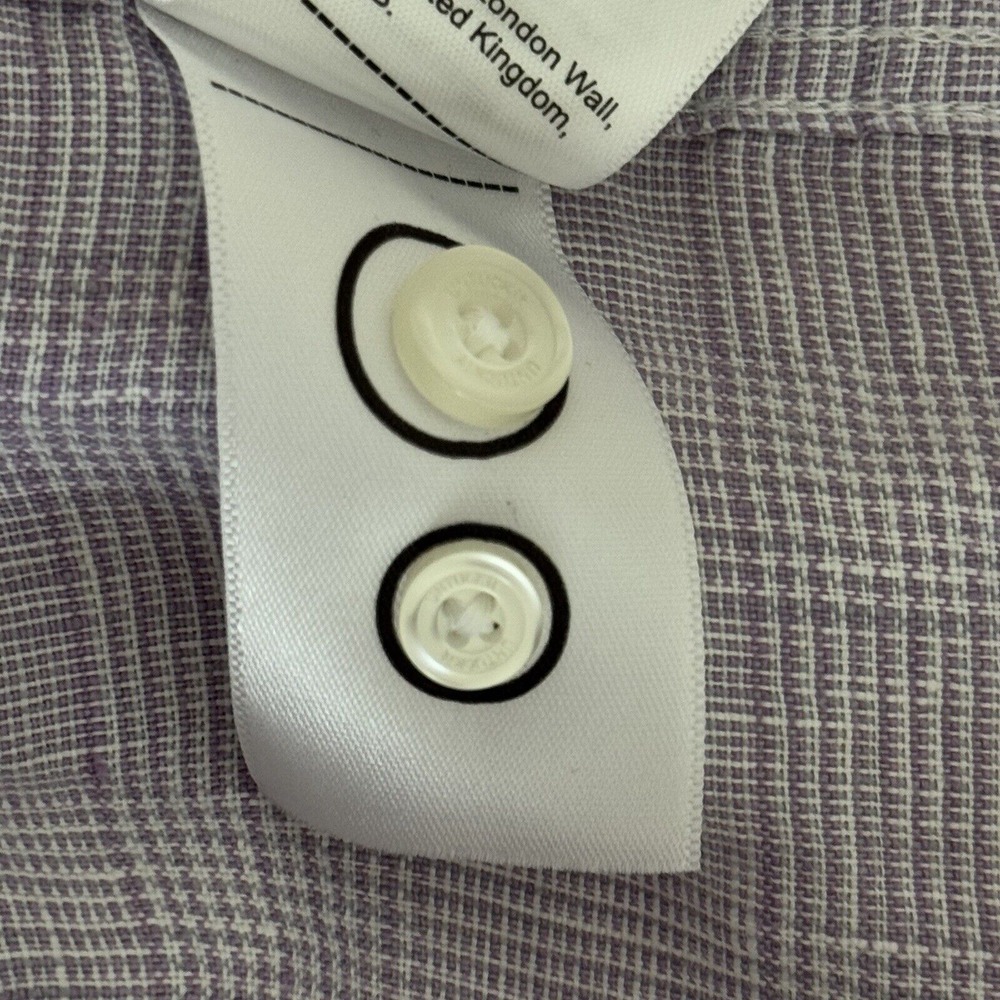 UNTUCKit Button Down Shirt Plus 2XL Torontel Regular Fit Purple Plaid Linen - Picture 11 of 14